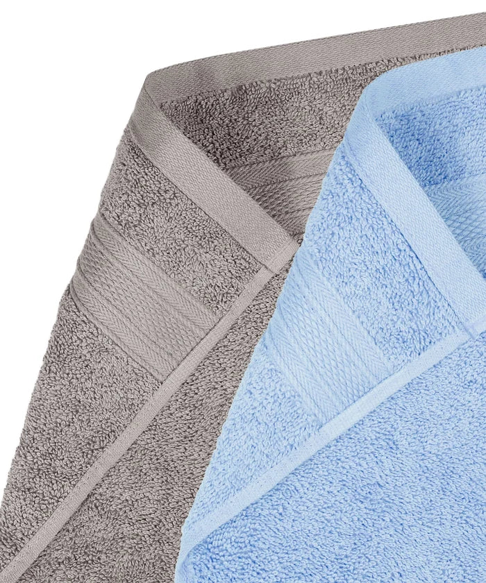 Soft Comfort 4 Pc Hand Towel, Charcoal & Allure| 509 GSM Cotton|Air Rich Technology