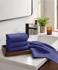 Soft Comfort 4Pc Face Towel Set, New Navy|600 GSM Cotton|Superior Softness