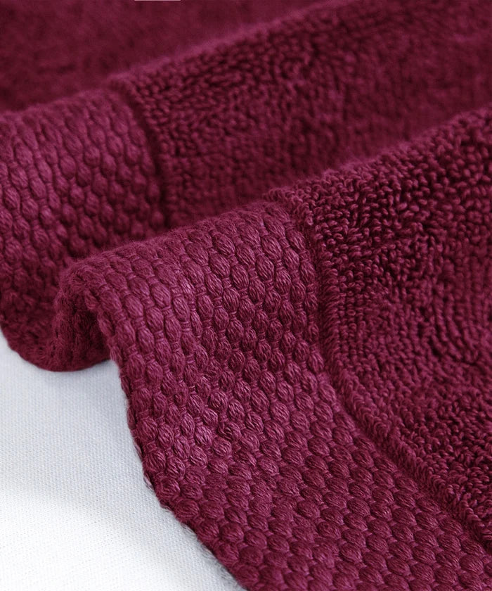 Soft Comfort 4Pc Face Towel Set, Wine Red |600 GSM Cotton|Superior Softness