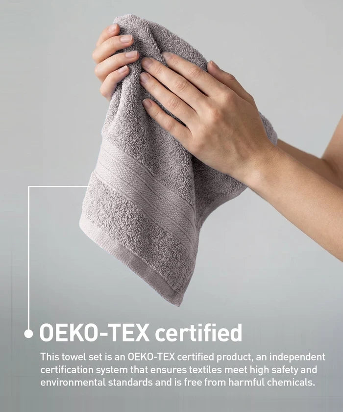 Soft Comfort 4Pc Hand Towel Set, Charcoal|509 GSM Cotton|Air Rich Technology
