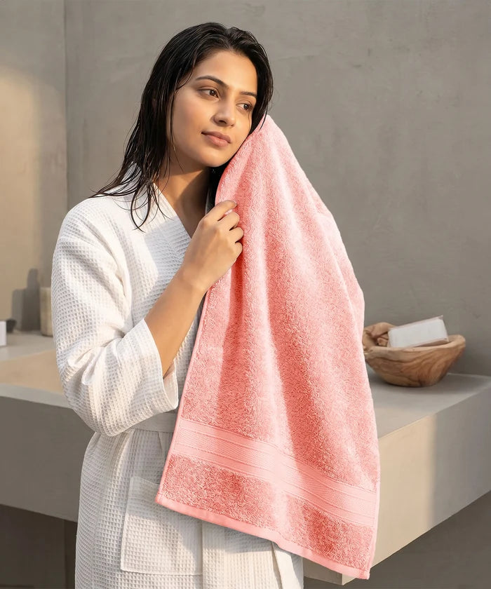Soft Comfort 6Pc Towel Set, Coral Haze|509 GSM Cotton|Air Rich Technology
