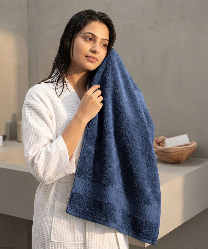 Soft Comfort 6Pc Towel Set, Navy|509 GSM Cotton|Air Rich Technology