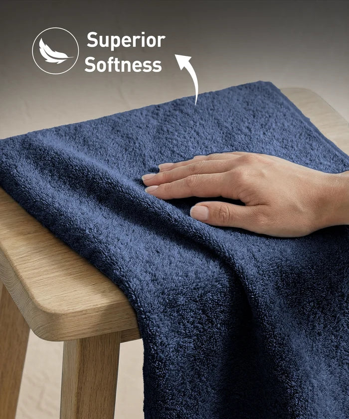 Soft Comfort 6Pc Towel Set, Navy|509 GSM Cotton|Air Rich Technology