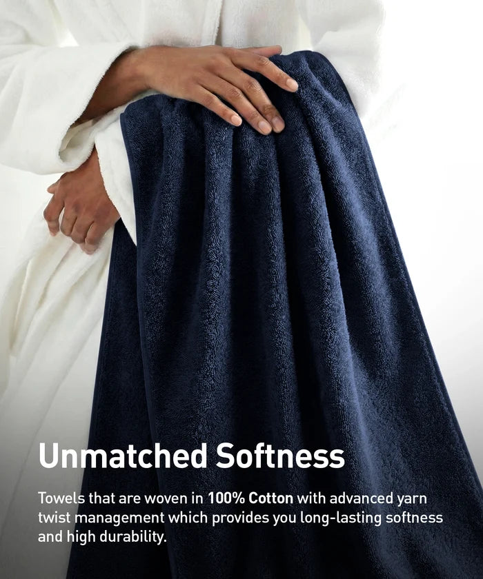 Soft Comfort 6Pc Towel Set, Navy|509 GSM Cotton|Air Rich Technology