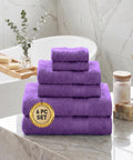Soft Comfort 6Pc Towel Set, Plum|509 GSM Cotton|Air Rich Technology