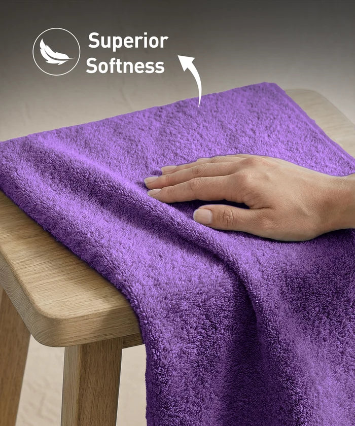 Soft Comfort 6Pc Towel Set, Plum|509 GSM Cotton|Air Rich Technology