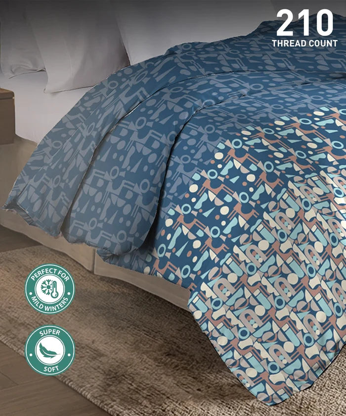 Soft Comfort Double AC Comforter, Deco Dusk |200 GSM Cotton