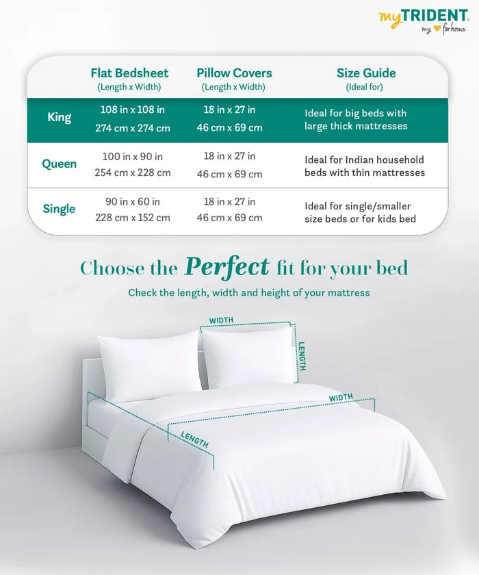 Soft Comfort King Bedsheet Set, Art Age | 200 TC Cotton|2 Pillow Covers