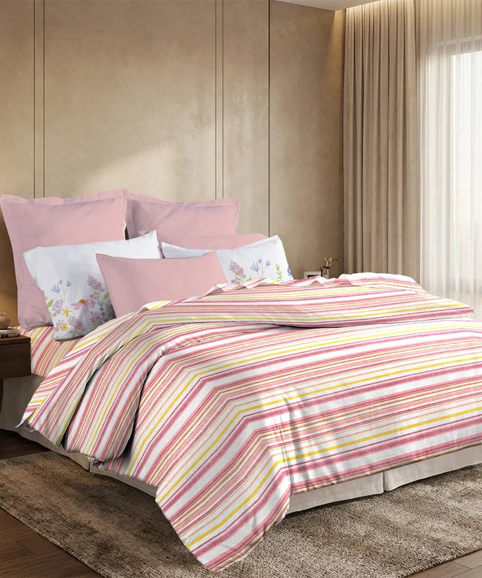 Soft Comfort King Bedsheet Set, Bloom Era | 200 TC Cotton|2 Pillow Covers