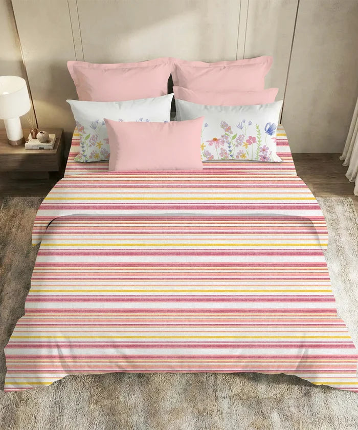 Soft Comfort King Bedsheet Set, Bloom Era | 200 TC Cotton|2 Pillow Covers