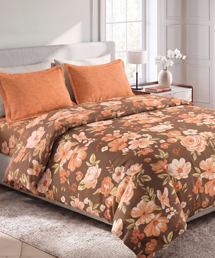 Soft Comfort King Bedsheet Set, CHARLOTTE | 180 TC Cotton|2 Pillow Covers