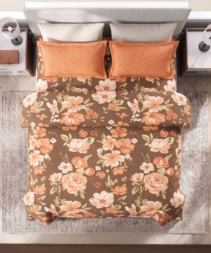 Soft Comfort King Bedsheet Set, CHARLOTTE | 180 TC Cotton|2 Pillow Covers