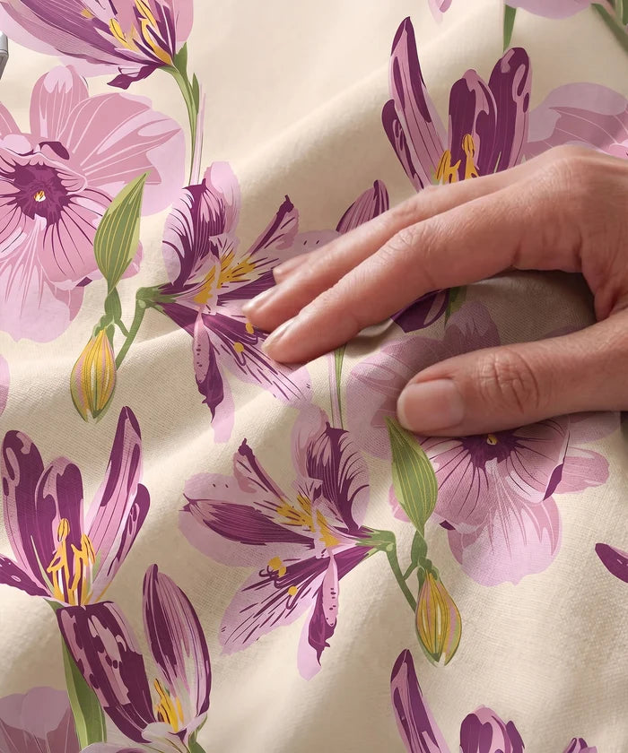 Soft Comfort King Bedsheet Set, DAHLIA | 180 TC Cotton|2 Pillow Covers