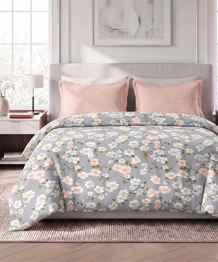 Soft Comfort King Bedsheet Set, ELYSIN | 180 TC Cotton|2 Pillow Covers