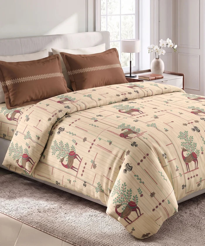Soft Comfort King Bedsheet Set, HARINI | 180 TC Cotton|2 Pillow Covers