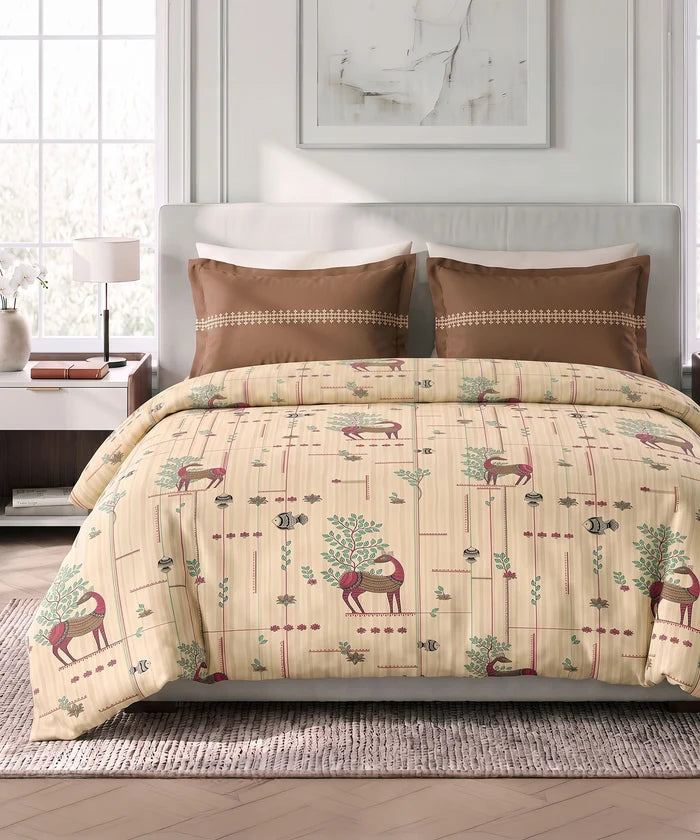 Soft Comfort King Bedsheet Set, HARINI | 180 TC Cotton|2 Pillow Covers
