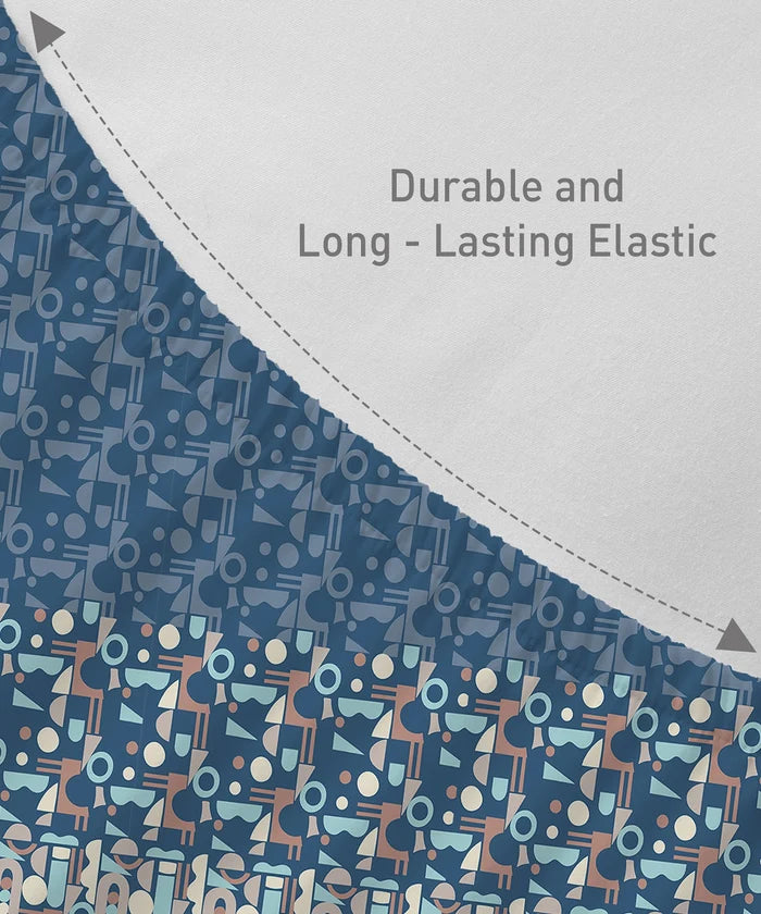 Soft Comfort King Fitted Bedsheet Set, Deco Dusk |200TC Cotton|2 Pillow Covers