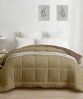 Soft Comfort Solid Double AC Comforter, French Roast|200 GSM Micro Polyester|Reversible