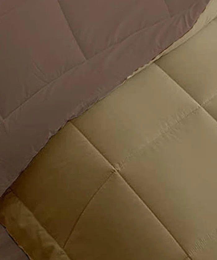 Soft Comfort Solid Double AC Comforter, French Roast|200 GSM Micro Polyester|Reversible