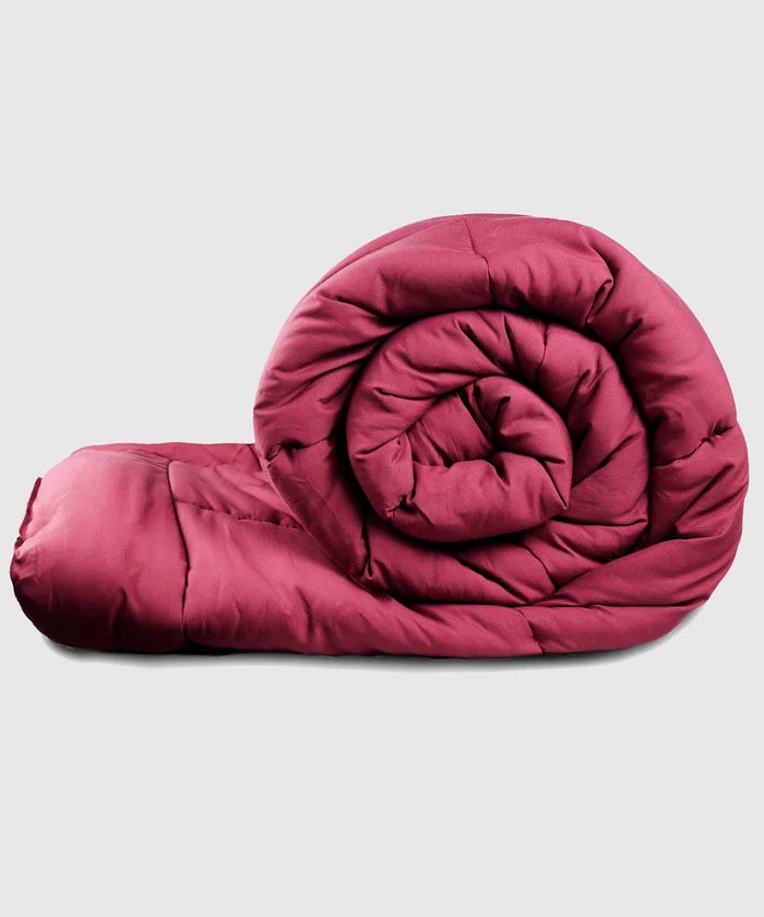 Soft Comfort Solid Double AC Comforter, Hot Chocolate|200 GSM Micro Polyester|Reversible