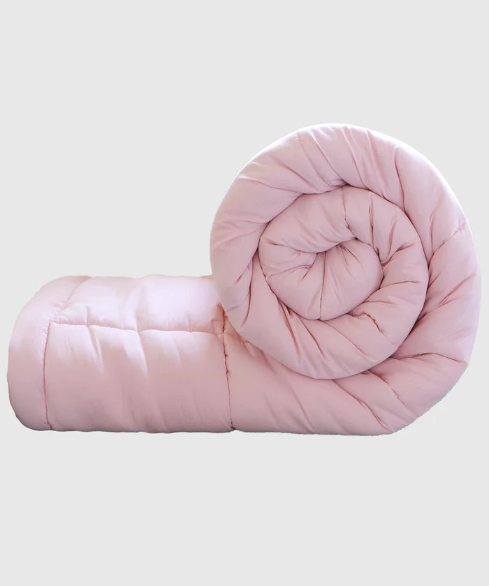 Soft Comfort Solid Double AC Comforter, Rose Dust|200 GSM Micro Polyester|Reversible