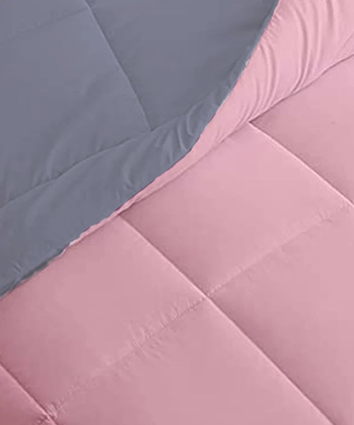 Soft Comfort Solid Double AC Comforter, Rose Dust|200 GSM Micro Polyester|Reversible