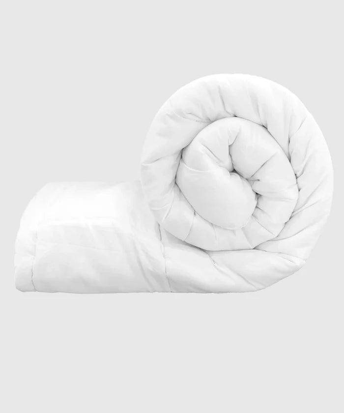 Soft Comfort Solid Double AC Comforter,White Frost|200 GSM Micro Polyester|Reversible