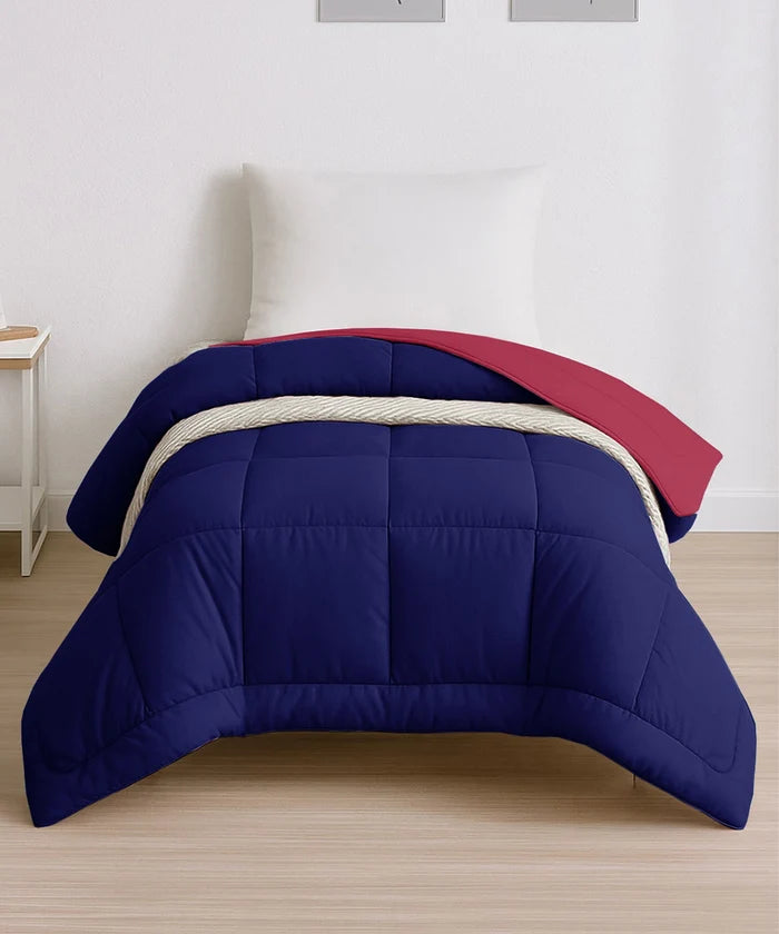 Soft Comfort Solid Single AC Comforter, French Roast|200 GSM Micro Polyester|Reversible