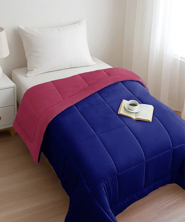 Soft Comfort Solid Single AC Comforter, French Roast|200 GSM Micro Polyester|Reversible