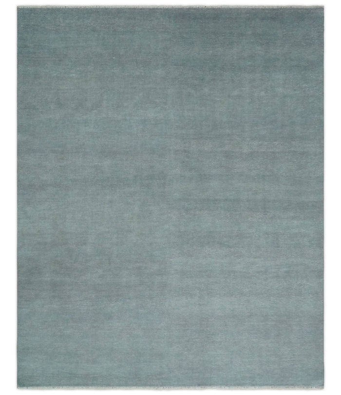 Solid Gray Hand knotted Modern look Custom Made wool Area Rug - The Rug Decor