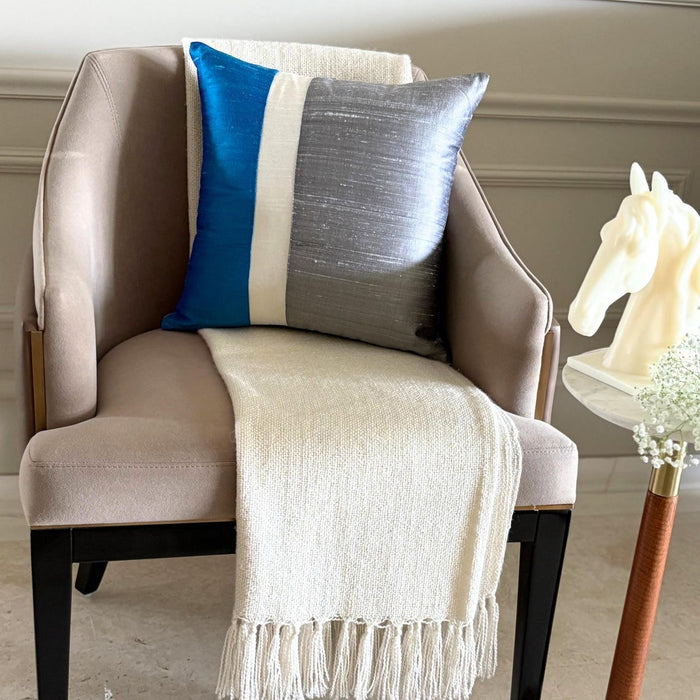 Splendour Blue Throw Pillow Cover