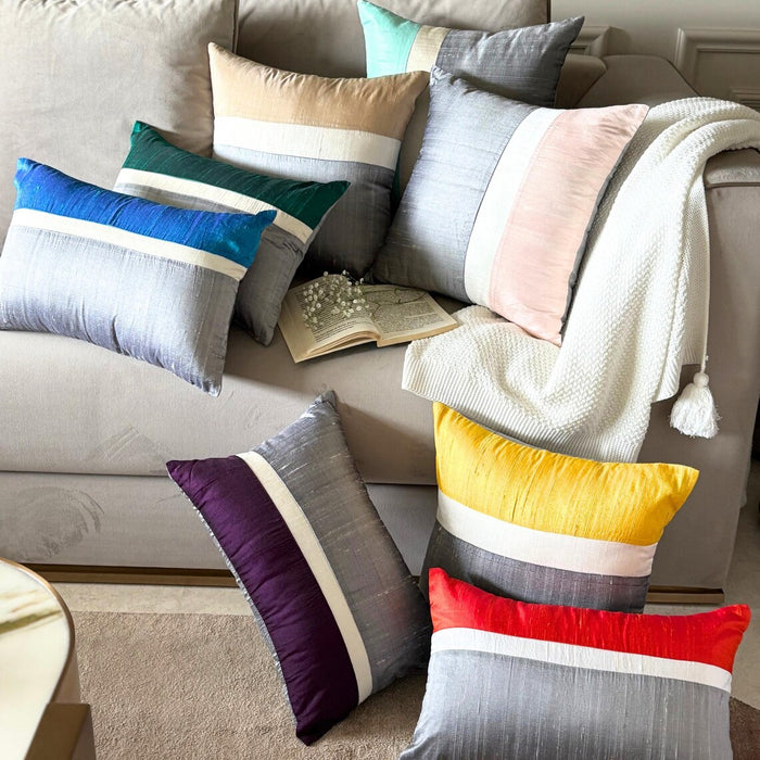 Splendour Gold - Gold & Grey Silk Decorative Euro Sham
