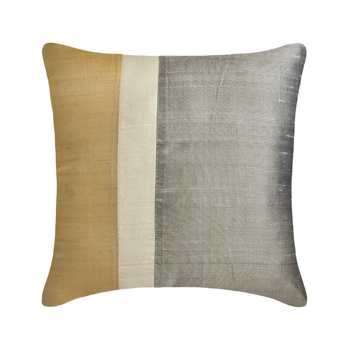 Splendour Gold - Gold & Grey Silk Decorative Euro Sham