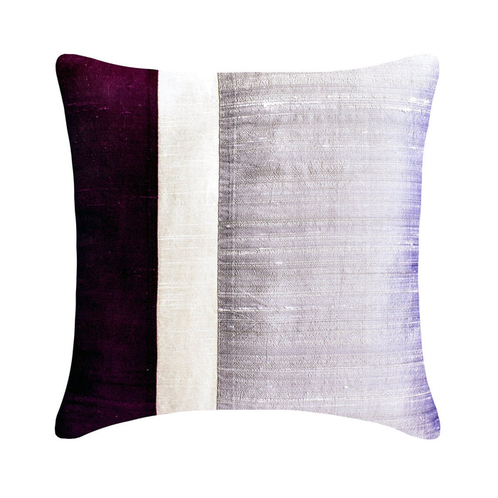Splendour Purple - Purple & Grey Silk Decorative Euro Sham