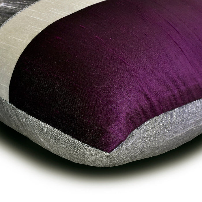 Splendour Purple - Purple & Grey Silk Decorative Euro Sham