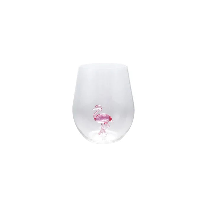 Stemless Wine Glass - Pink Flamingo - Findlay Rowe Designs