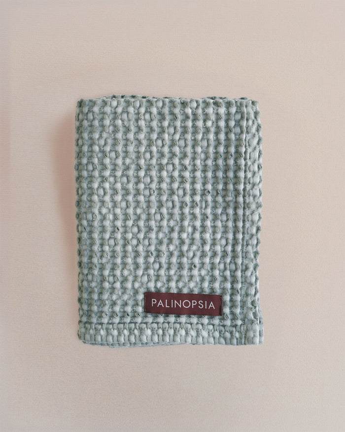 Stone Washed Waffle Towel | Celadon