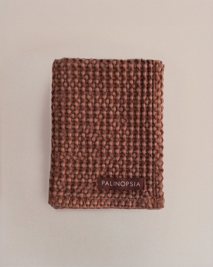 Stone Washed Waffle Towel | Downtown Brown