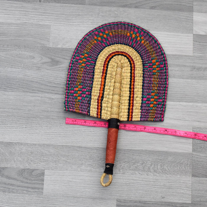Straw Hand Fan, Bolga Fan - B001 - Rufina Designs