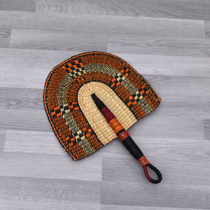 Straw Hand Fan, Bolga Fan - B003 - Rufina Designs