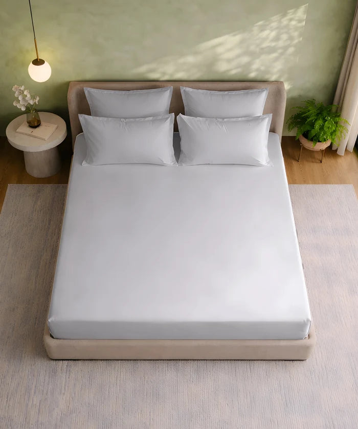 Style me Solid King Bedsheet, Grey |180 TC Cotton|2 Pillow Covers|Solid