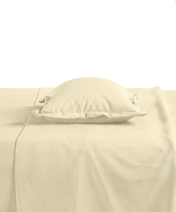 Style me Solid King Bedsheet, Lemon |180 TC Cotton|2 Pillow Covers|Solid