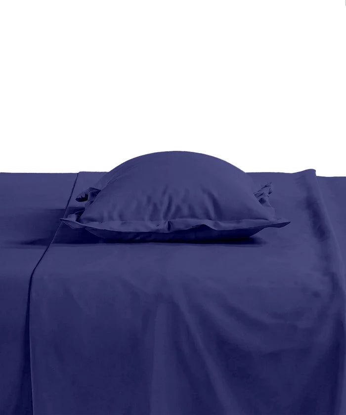 Style me Solid King Bedsheet, Navy |180 TC Cotton|2 Pillow Covers|Solid