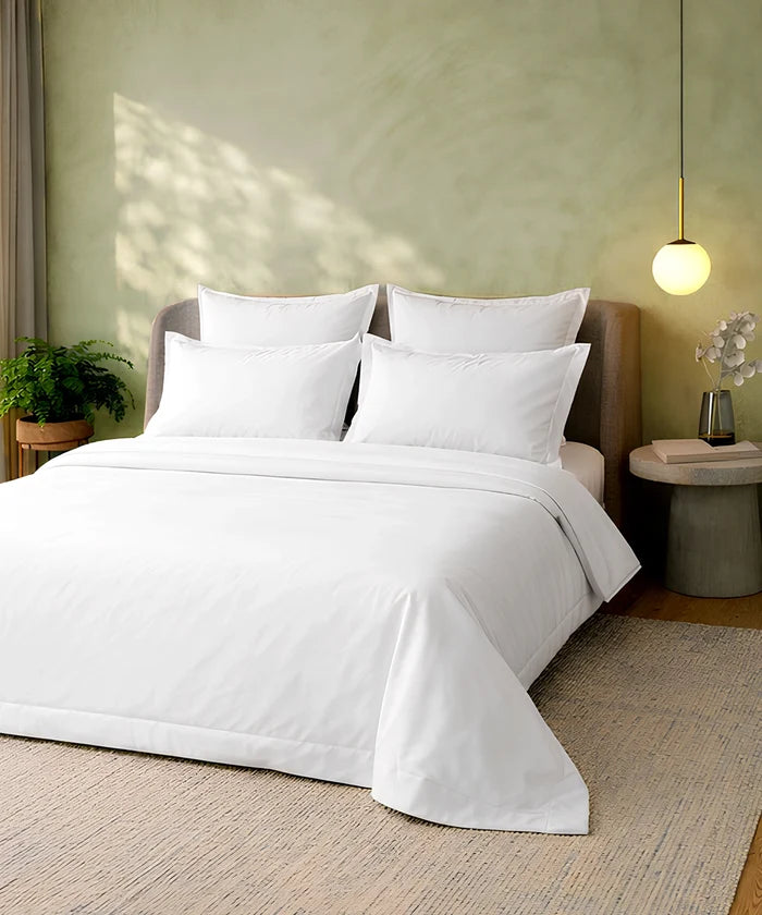 Style me Solid King Bedsheet, White |180 TC Cotton|2 Pillow Covers|Solid
