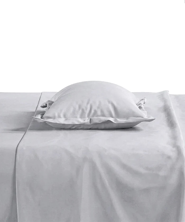 Style me Solid King Fitted Bedsheet, Grey |180 TC Cotton|2 Pillow Covers|Solid
