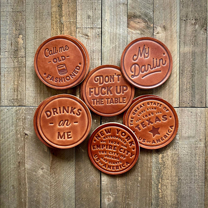 Sugarhouse Leather Coaster (Options Available)
