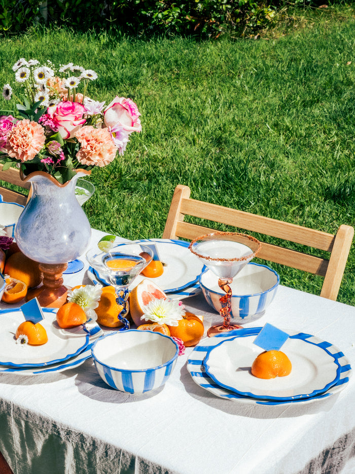Summer Petal Dinnerware Set of 12, Blue