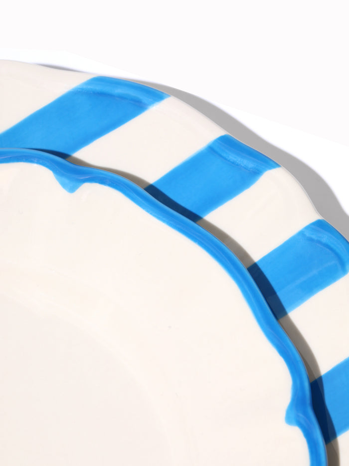 Garden Feast Plate, Blue Stripe, 11 Inch
