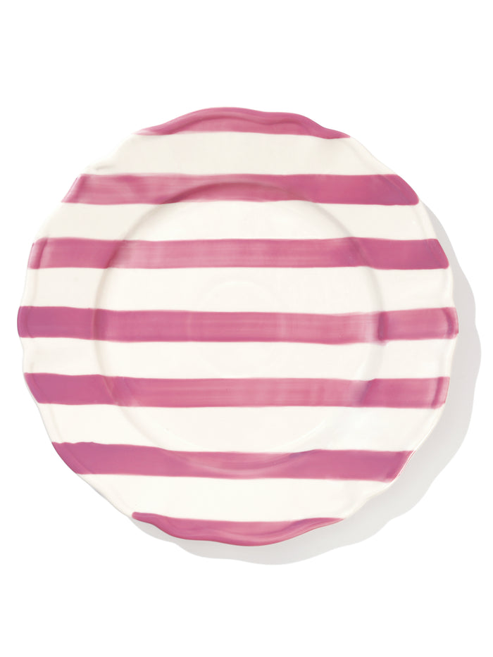 Summer Petal Plate, Pink Stripe, 11 Inch