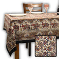 Paisley Safari Block Print Cotton Floral Tablecloth Rectangle, Gilded Garden - Sweet Us